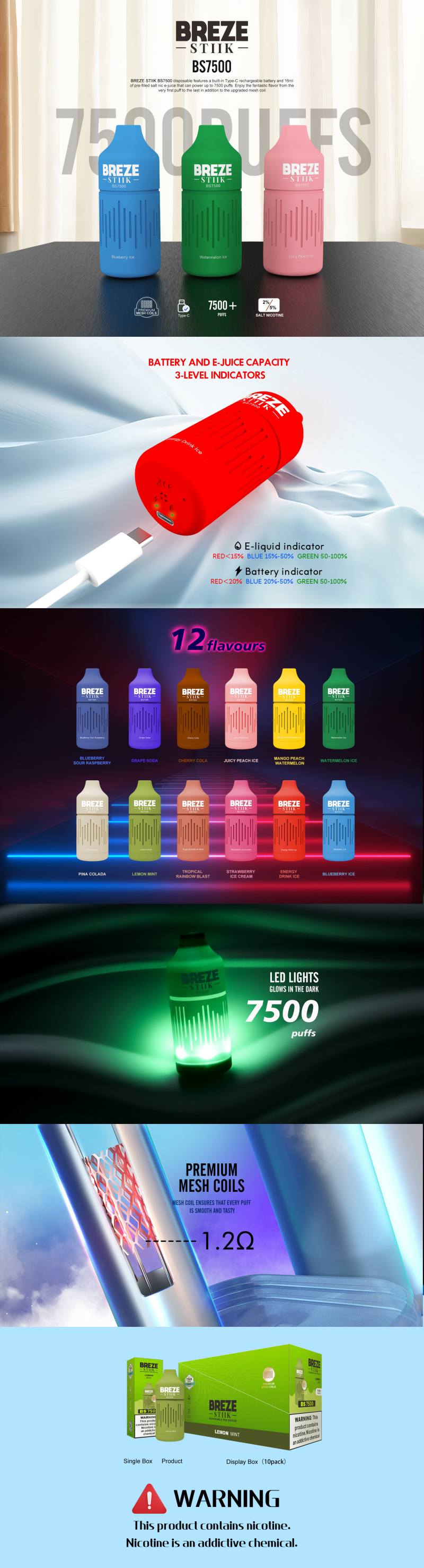 Breze Stiik BS7500 75k vapes