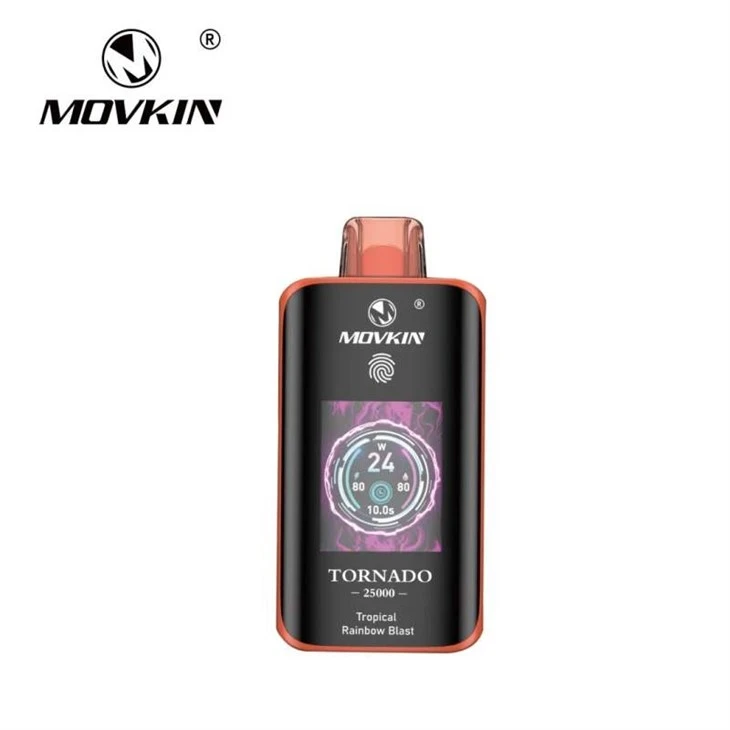 2024-Us-New-Design-TFT-Screen-Dual-Mesh-Coil-Disposable-Vape-Original-Movkin-Tornado-25000-Puffs-Vapes (