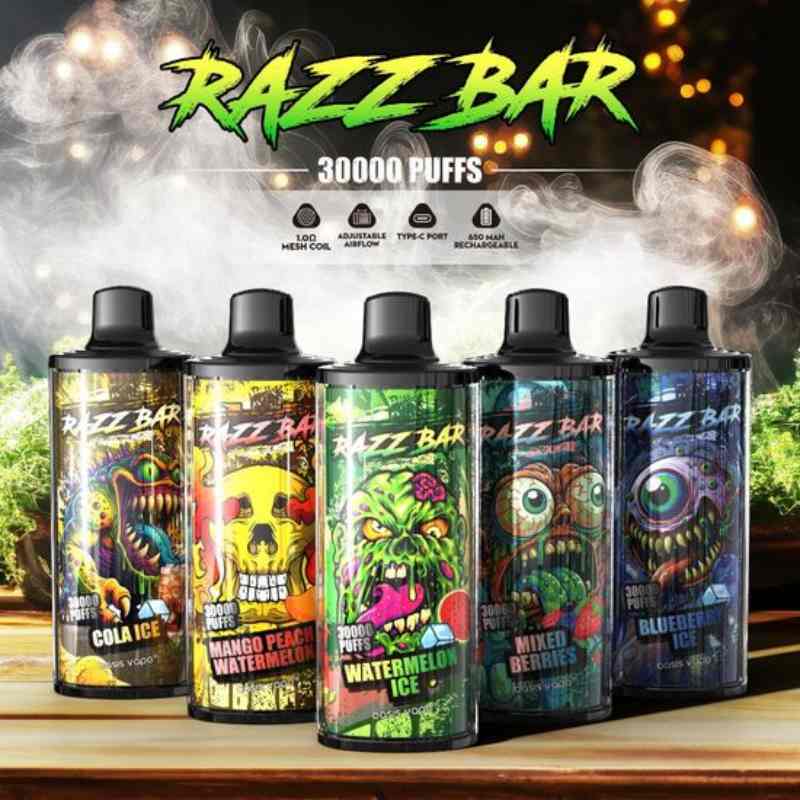 European-Warehouse-30000-Puffs-New-Razz-Bar-Nicotine-Salts-Wholesale-Good-Price-Factory-E-Cigarette-VapeRAZZ BAR 30000