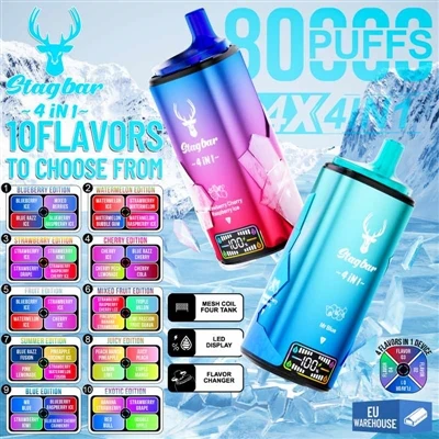 Stag Bar 4in1 80000 Puffs: Nova era za visoko-puff jednokratne E-cigarete
